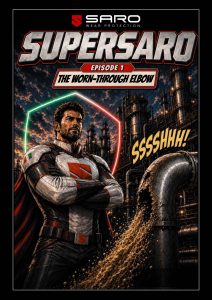 SuperSaro – cover of the SARO comic series on industrial anti-wear solutions